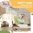thumbnail image 3 of Kids Slides Qaba 3 in 1 Toddler Slide for Years 1-3, Kids Slide with Climber, Basketball Hoop, Elephant-Shaped Indoor Slide, Cream White,Outdoor Kids Slides, 3 of 8