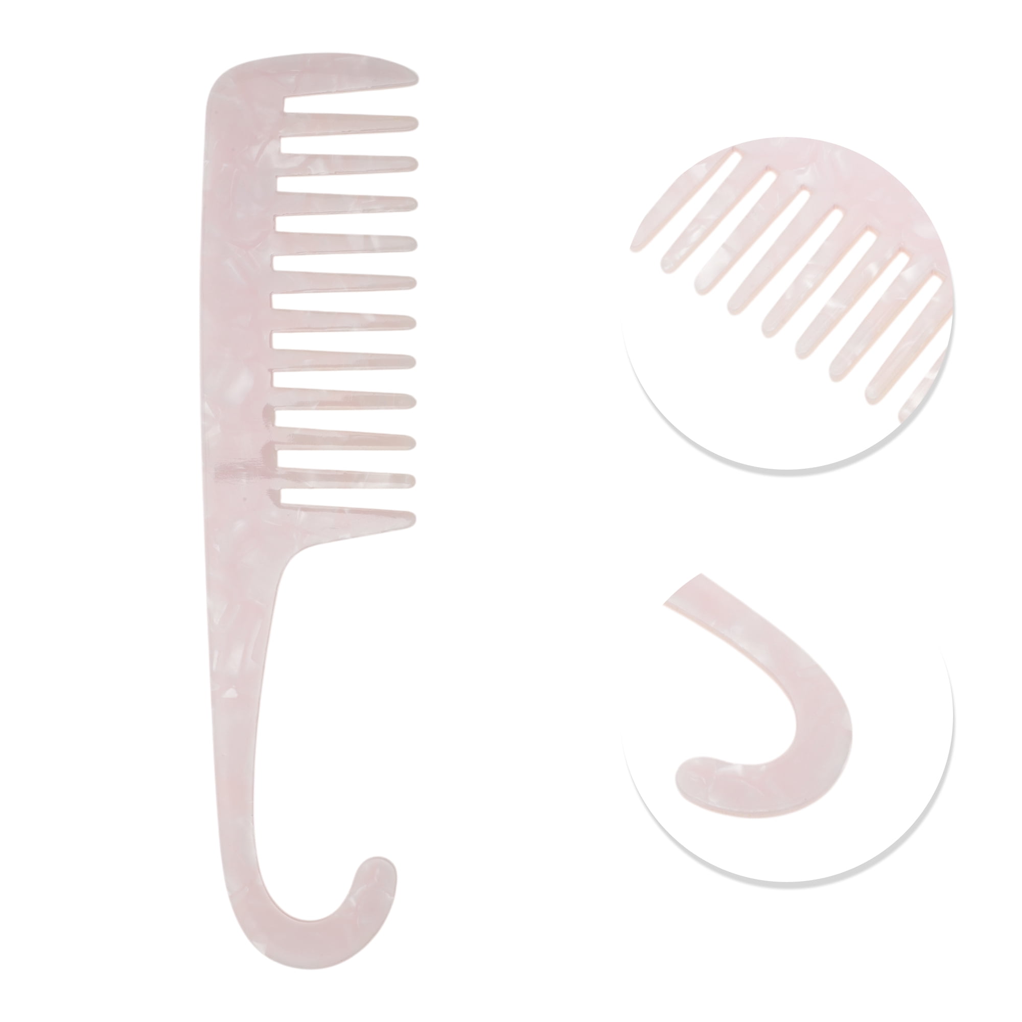 Unique Bargains 1 Pc Durable Wide Tooth Comb for Making hair Smooth Bright White Medium