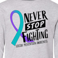 thumbnail image 4 of Inktastic Never Stop Fighting Suicide Prevention Awareness Ribbon Long Sleeve Youth T-Shirt, 4 of 5