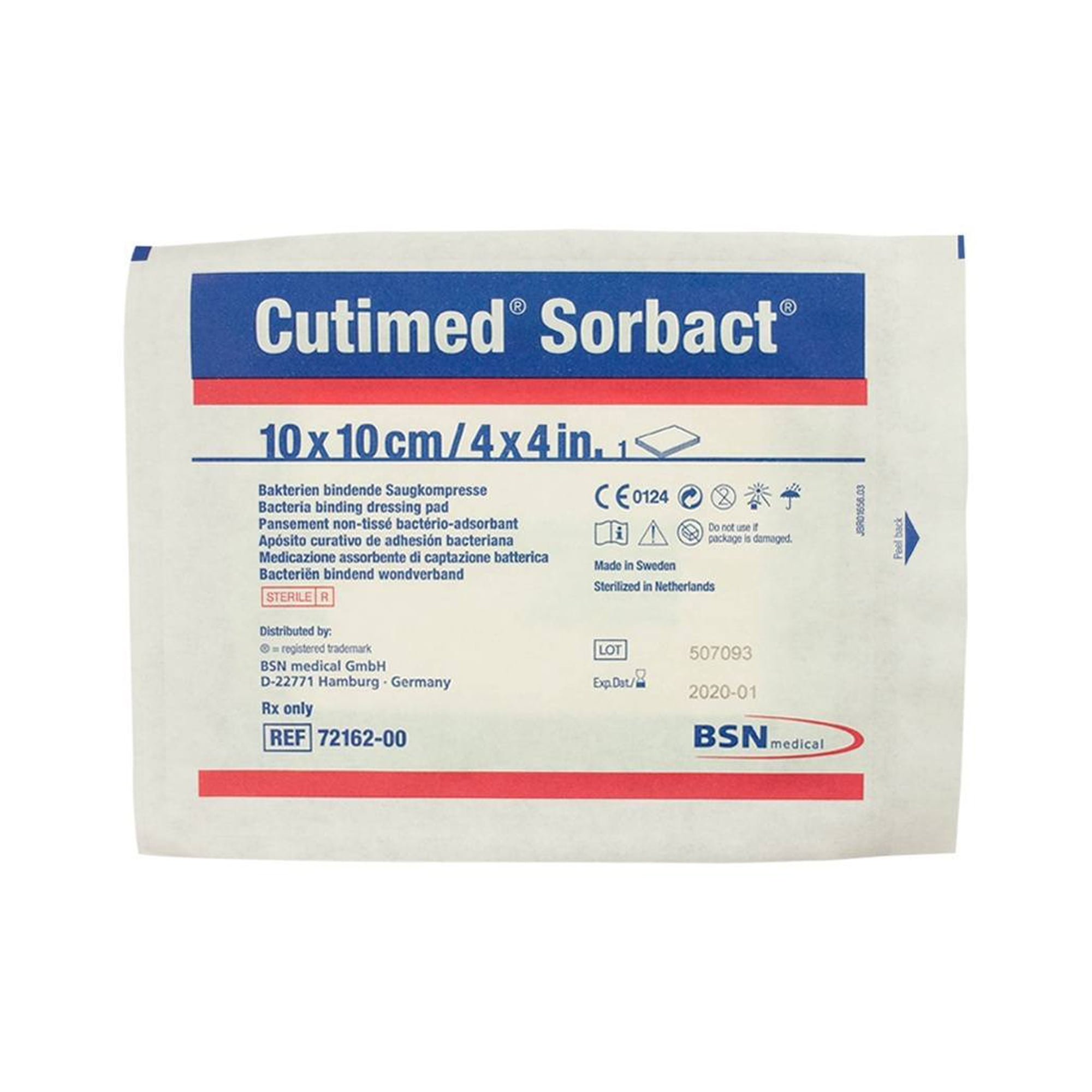 Cutimed Sorbact Antimicrobial Dressing 4 x 4" Square Pad Hydropolymer