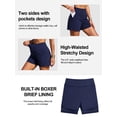 thumbnail image 2 of RELLECIGA Women's High Waisted Swim Shorts with Pockets Quick Dry Board Shorts, 2 of 7