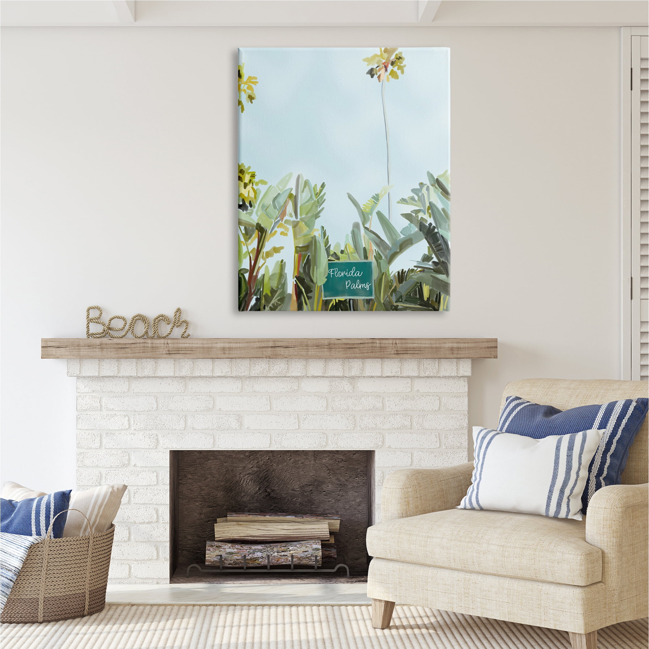 Stupell Industries Florida Palms Botanicals Botanical & Floral Painting Gallery Wrapped Canvas Print Wall Art, 36 x 48