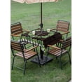 thumbnail image 4 of Outdoor Tablecloth with Umbrella Hole for Patio/Picnic/Party/Camping, Spring Eucalyptus Leaves Waterproof Table Cloth Square Cover Washable, Farmhouse Botanical Brown Wood (54"x 54"), 4 of 8