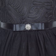 Sunny Fashion Flower Girl Dress Black Wedding Party Bridesmaid Dress 10 Years