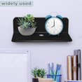 thumbnail image 4 of Juego de 2 estantes de pared negros – Estante de pared flotante de acrílico, estantes de pared sin taladro con 4 clips para cables, estantes de pared de almacenamiento de acrílico para sala de estar,, 4 of 5
