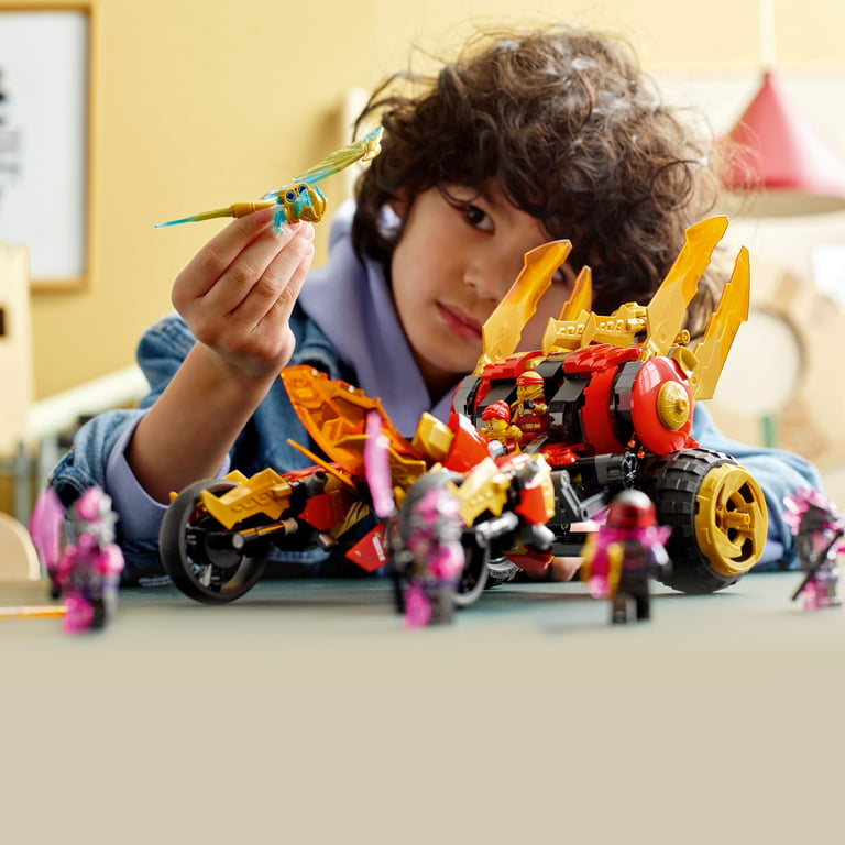 LEGO NINJAGO Kai's Golden Dragon Raider Multi-Terrain Car Toy 71773 with  Kai and Zane Minifigures, Building Set for Kids Ages 8 Plus