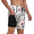 thumbnail image 2 of Kdxio Tulips Flowers Print Men's Swim Trunks with Compression Liner 7 Inch Inseam Quick Dry Swim Shorts, 2 of 7