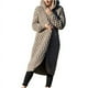 thumbnail image 4 of Abrigo de otoño e invierno para mujer, de color liso, de moda, cárdigan largo de aguja para mujer, suéter tejido con capucha, ropa para mujer, 4 of 5