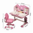 thumbnail image 2 of Dapmiu Adjustable Kids Desk Chair Study Combo, Widened Desktop & Rounded Anti-Pinch Safety Pink, 2 of 6