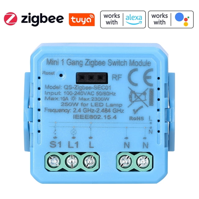 Tuya ZigBee Push Button Normal Switch Module Home Electrical Appliance 1 Gang Switch Control Module