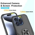 thumbnail image 3 of Compatible for Apple iPhone 15 Pro Case with Tempered Glass Screen Protector,Heavy-Duty Tough Rugged Phone Case Cover with Ring Holder Kickstand for iPhone 15 Pro (6.1", 2023) [Black], 3 of 7