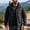Black, variant on WIZUTIZ Men's Outdoor Jacket Solid Color Zipper Pocket Stand Collar Long Sleeve Windproof Polyester Multi-Pocket Coat for Mountaineering Riding Hiking Daily Mens Fashion