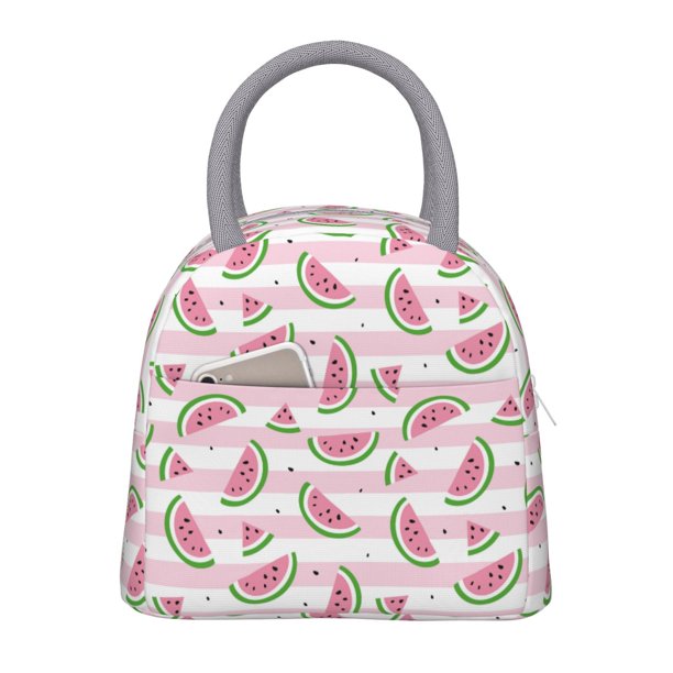 Fotbe Watermelon Bolsa de Almuerzo con Estampado, Lonchera Aislada, Contenedor de Comida Reutilizable Tipo Cooler a Prueba de Fugas