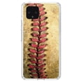 thumbnail image 1 of DistinctInk Clear Shockproof Hybrid Case for Google Pixel 4 (5.7" Screen) - TPU Bumper, Acrylic Back, Tempered Glass Screen Protector - Old Baseball Stitch - Show Your Love of Baseball, 1 of 1