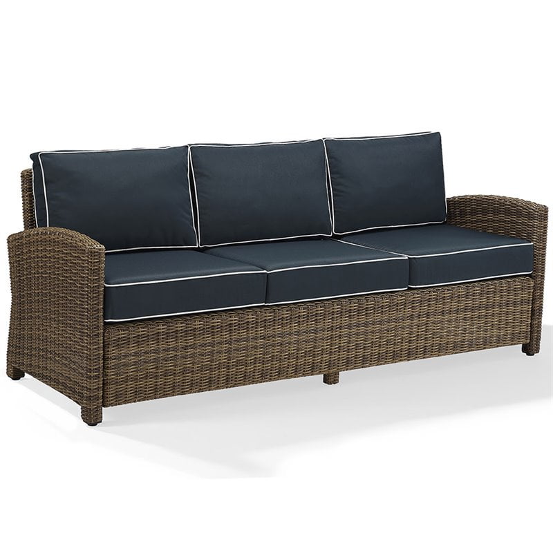 Crosley Furniture Bradenton Sofa with Navy Cushions