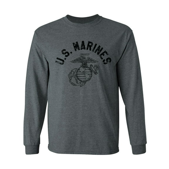 U.S. Marines Vintage Arch Black Ink Adult Long Sleeve T-shirt