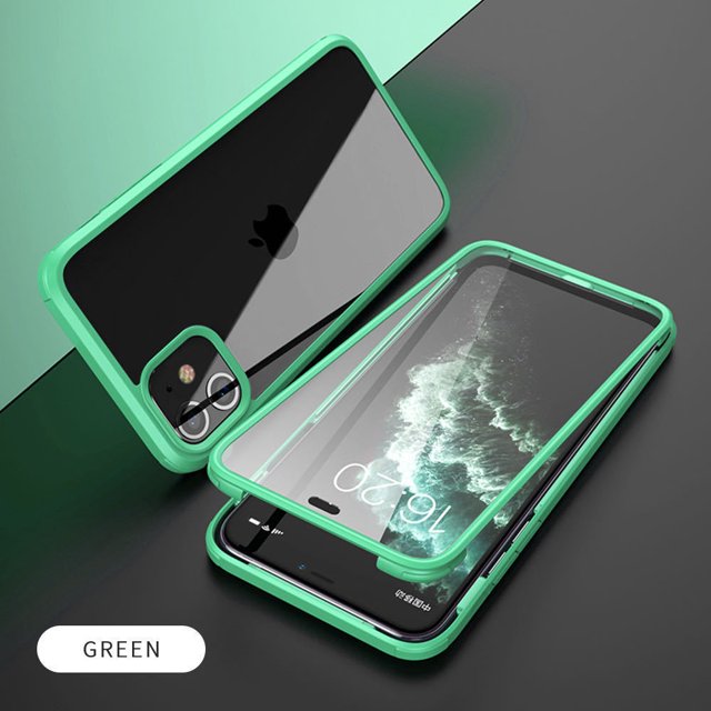 Estuche de vidrio templado con protector de pantalla incorporado y protector de lente de cámara para iPhone, cubierta de teléfono de cuerpo completo oso de fresa Electrónica