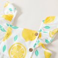 thumbnail image 4 of PatPat Toddler Girl Button Lemon Plaid Flutter-sleeve Dress,Sizes 18M-6Y,One Piece, 4 of 6