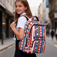 thumbnail image 3 of Yspwyqan Backpack for Little Girls, Patriotic Leopard Star 17" School Backpack, Adjustable Straps 600D Durable Bookbag with Front Pocket for Primary Elementary Travel Hiking, 3 of 7