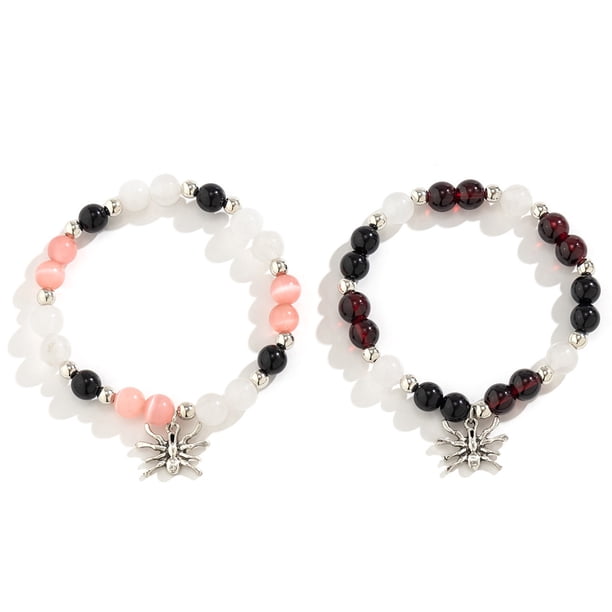 Pulseras de Halloween Pulseras con dijes de calabaza fantasma Pulseras de cuentas elásticas para mujeres