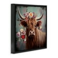 thumbnail image 3 of Stupell Industries Cow with Vintage Florals Animals & Insects Painting Black Floater Framed Canvas Art Print Wall Art, 25 x 25, 3 of 9
