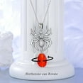 thumbnail image 2 of CACA LADY Spider Necklace for Women Sterling Silver Red Birthstone Spider Charm, 2 of 5