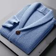 thumbnail image 4 of ZVNAΖH Men's Shawl Collar Cardigan Sweater Slim Fit Cable Knit Button up Sweater with Pockets, 4 of 9