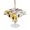 Yellow, variant on Outdoor Tablecloth with Umbrella Hole for Patio/Picnic/Party/Camping, Sunflowers Dog Waterproof Table Cloth Round Cover Washable, Spring Watercolor Floral Stars Grey Plaid (Dia 54")