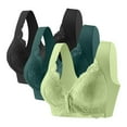 thumbnail image 2 of REORIAFEE Bras for Women No Underwire Front Closure Pack of 3 Plus Size Wide Strap Push up Bralette Full Coverage Comfortable Lace Padded Bras M-5XL, 2 of 8
