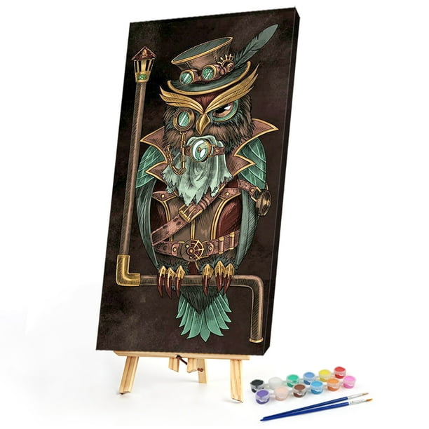 Cuadros Decorativos Kits de pintura al óleo por números de búho cuadro de lienzo regalo de decoración del hogar DIY JShteea Nuevos Originales