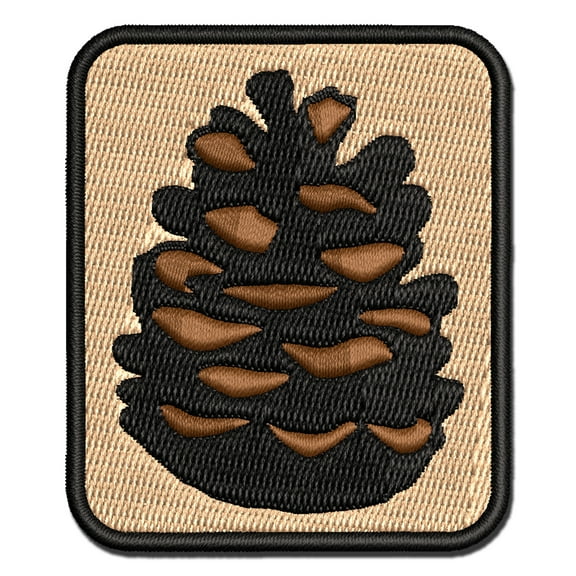 Realistic Pinecone Pine Cone Applique Multi-Color Embroidered Iron-On Patch - 2.5 Inch Small
