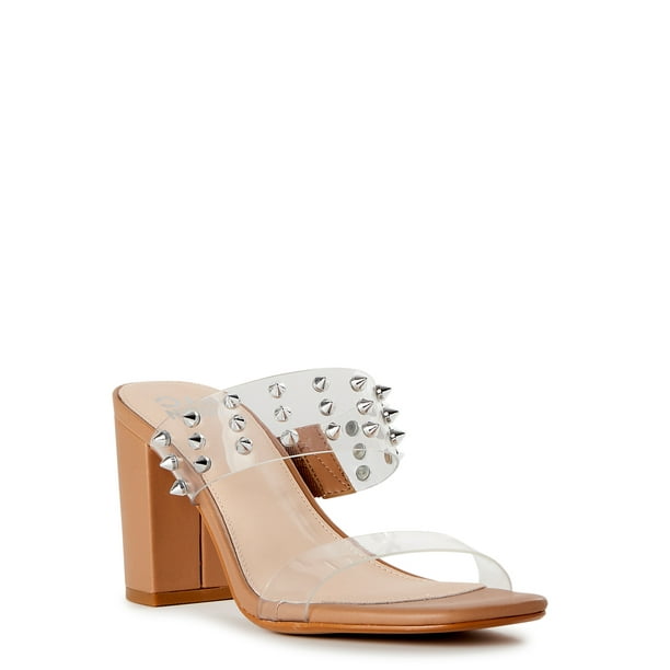 Madden NYC Women's Clear Band Studded Sandals
