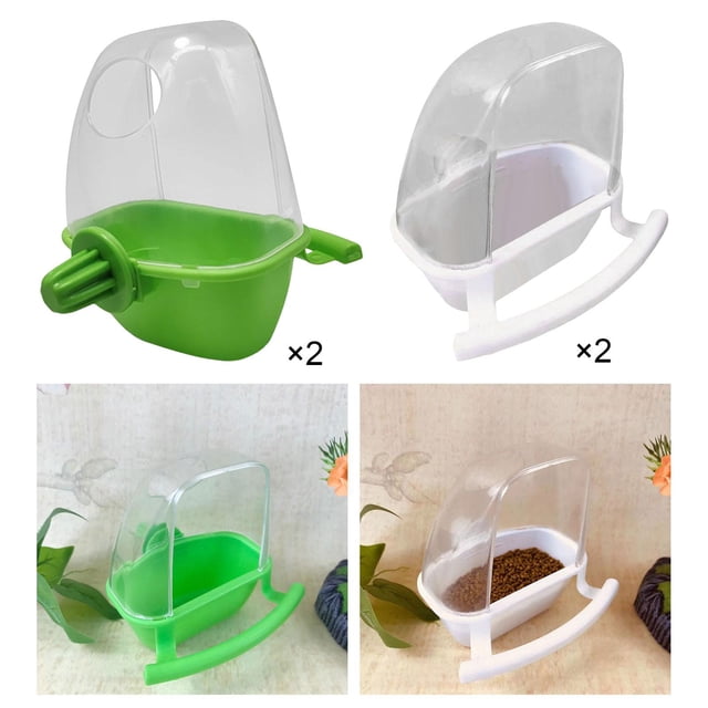 Comedero para jaula de pájaros Yinane 4 Uds. dispensador de agua verde y blanco
