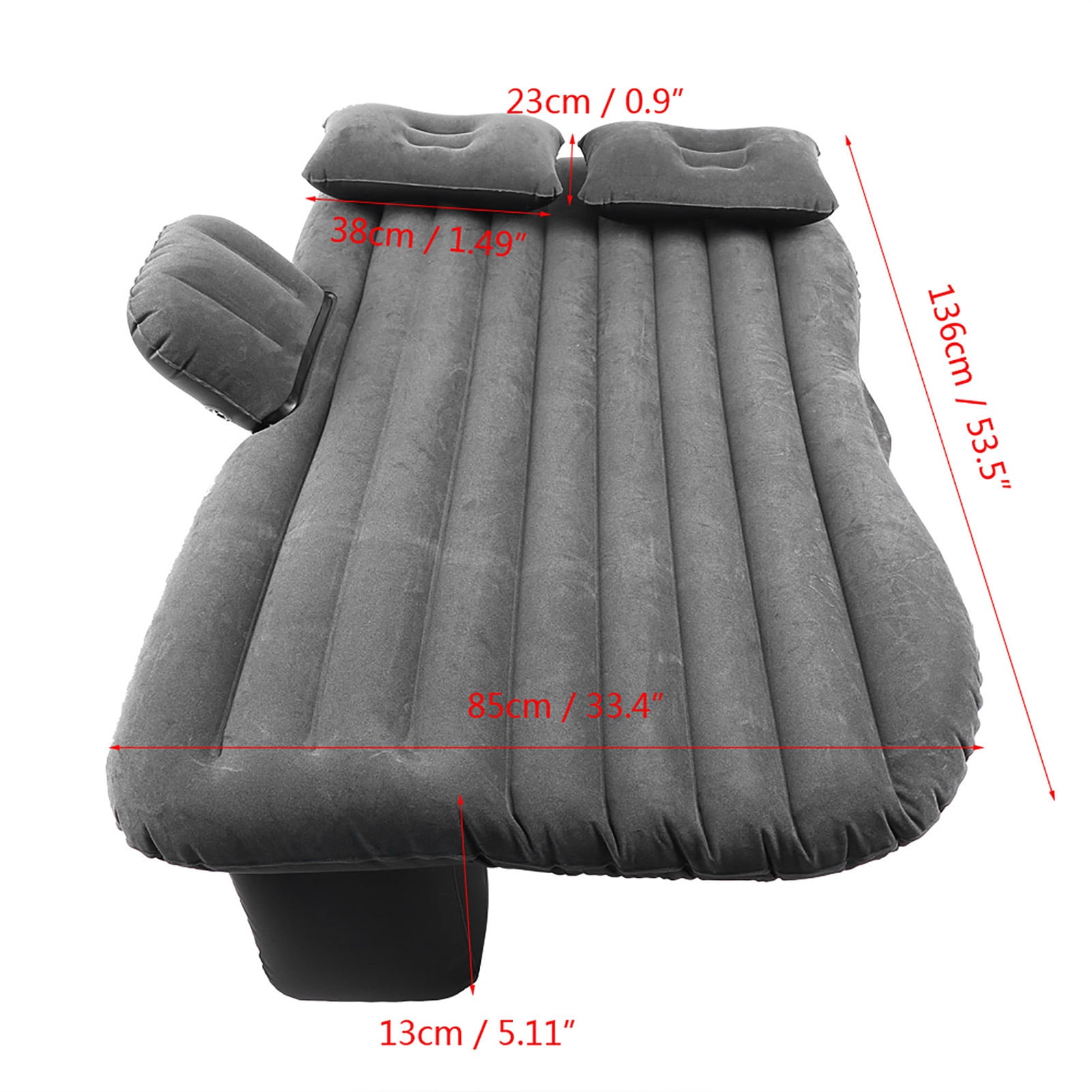 Inflatable Mattress, Flocked PVC Car Air Bed Noise Reduction  For Travel Camping