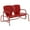 Red, variant on Pemberly Row Modern Metal Outdoor Loveseat Glider in Turquoise