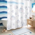thumbnail image 5 of No Hook Shower Curtain, Colorful Shell Coastal Shower Curtains for Bathroom with See Through Top Window, Nautical Summer Beach Ocean Sea Waterproof & Washable Bath Curtain Standard 72"x72", 5 of 9