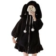 thumbnail image 1 of TRKIYQC sudaderas con capucha para mujer sólido con cremallera manga larga linterna con capucha Orejas de conejo Lolita lindas chicas dulces estilo Harajuku cálido holgado de gran tamaño TRKIYQC  moderno, 1 of 5