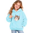 thumbnail image 6 of Rggeeun Girls Sweatshirt Cat Hoodie with Pouch Long Sleeve Tops Cat Carrier Soft Pullover with Pockets Outdoor Activities,Blue,3-4 Years, 6 of 7