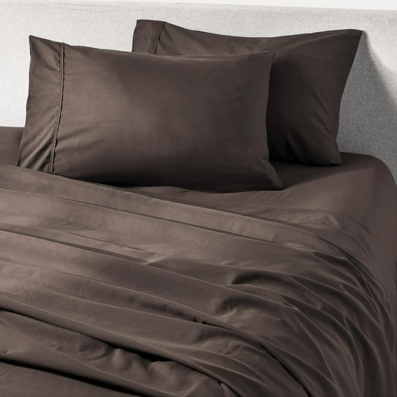 PeachSkinSheets Chocolate Sheet Set - 1500tc Level of Softness - Extra Soft Cooling Sheets for Hot Sleepers and Night Sweats - Queen Size