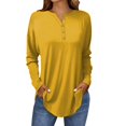 thumbnail image 2 of Tee Shirts for Women Fall Casual Long Sleeve Button Shirts Sweatshirt Vintage Top Pullover, 2 of 5