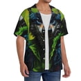 thumbnail image 2 of Gukieu Realistic Style Wolf Warrior Print Men's Short-sleeved Shirts, Button-down Pocket Shirts, T-shirts, Beach Vacation Travel Summer Clothing-4X-Large, 2 of 5