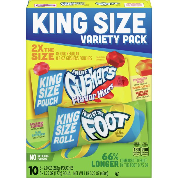 King Size Gushers & Fruit by the Foot, Variety Pack, 10 ct Walmart