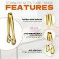 thumbnail image 4 of FACEGA Metal Tongs,Cut-Out Claw 304 Stainless Steel Stainless Steel Tongs,U Pattern Holder 5.5" Tongs for Cooking,For Pick Up, Sugar Cubes, Milk Balls,Gold, 4 of 7