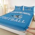 thumbnail image 3 of jejeloiu Rugby Ball Game Full Size Sheets,Football Sport Theme Bed Sheets For Boys Kids 4-Piece, 3 of 7