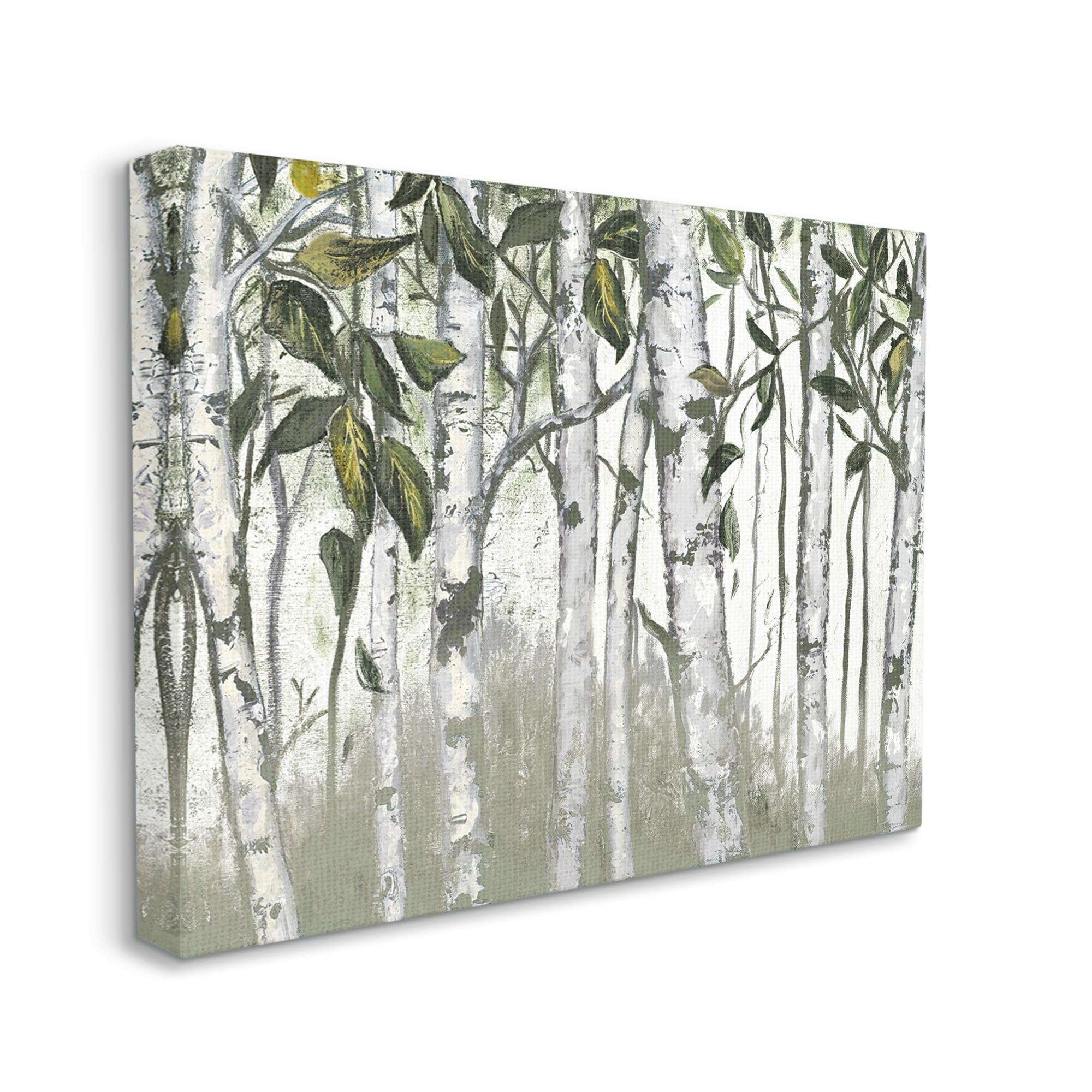 Stupell Industries Birch Trunk Foliage Patterned Wood Log Forest,48 x 36, Design by Patricia Pinto