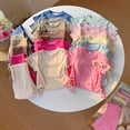 thumbnail image 6 of JUMEYU Little Girl Clothes Girl's Summer Outfits 2 Piece Floral Button Up Ruffle Sleeve Top and Wide Leg Pants Set 4T 5T (Khaki,4-5 Years), 6 of 7