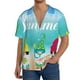thumbnail image 1 of Balery Hello Summer Gnome 1 Camisa Casual de Manga Corta con Botones para Hombre, Texturizada, Estilo Cubano, para Playa, Verano-X-Large, 1 of 5