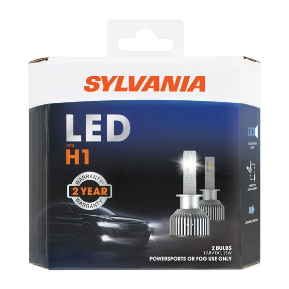 SYLVANIA H1 LED - Fog Lights For Cars and Trucks - Headlight Bulbs for Off Road Powersports - 6000k Cool White LED Light - Long-Lasting Bulbs - No Polarity - DIY Upgrade
