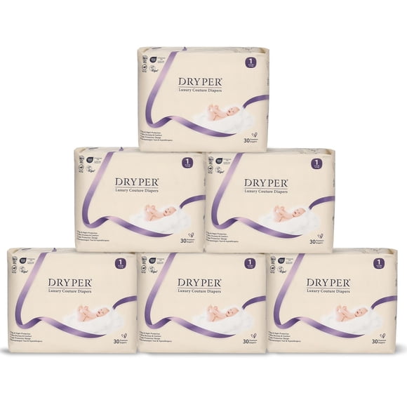 Pañales para Bebé DRYPER Talla 1 Recién Nacido Paquete de 180 Unidades Suaves y Delgados