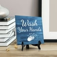 thumbnail image 3 of Signs ByLITA Wash Your Hands, Wood Color, Square Table Sign (5" x 5â€), 3 of 4